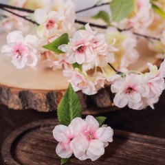 4 BLUSH 40″ tall Bushes with Silk Cherry Blossoms Flowers Party Wedding Bouquets