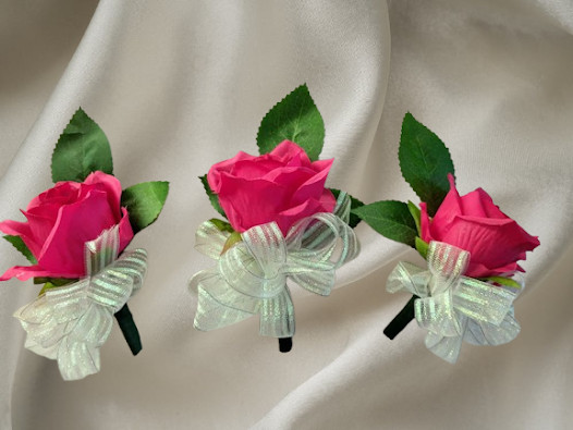 Hand Made pin on boutonniere Set 3 pieces