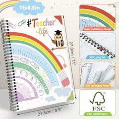 Teacher Planner 2026-2027 Academic Year, 8.5″ x 11″ | 7-Period Lesson Planner