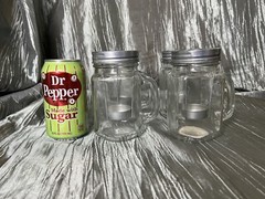 Mason Jars Lantern Tealight Holder with Wire Metal Tray Rustic Farmhouse Style