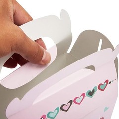 Valentine Treat Boxes – 24 Count, Pink, 5.9-Inch Glossy Heart Cardstock –