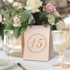 Table Top Decorations Numbers for Wedding Reception 1-24 Double Sided Real Wood