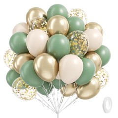 Sage green Balloons, 60pcs 12inch Sage green Sand White Green Sand White