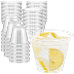 100 Pack Clear Plastic Cups – Sturdy & Food Safe – 9 oz 100.0 – Disposable