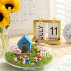 2 Pack Glass Vase Bowl, 6″/ 8″ Wide Mouth Flower Vase Round Terrarium, Glass
