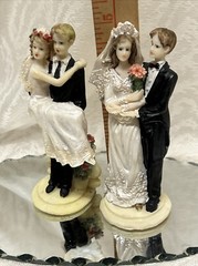 Two Wedding Cake Toppers K’s Collection Resin Brides And Grooms, Limited