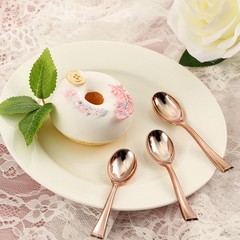 96 ROSE GOLD 4″ long Dessert Spoons Wedding Party Events Disposable Tableware