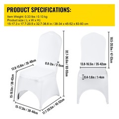 Uimoso 50PCS White Stretch Spandex Chair Covers for Events, Weddings, and Dining