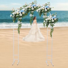 White Steel Round Arch Backdrop 2.2m × 1.5m Freestanding Wedding Balloon Stand