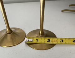 Two Vintage 1970’s Solid Brass Champagne Flutes Perfect for a Bride and Groom