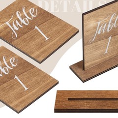 Chunful 20 Pcs Wedding Wooden Table Numbers with 10 x 15 cm, Classic Style