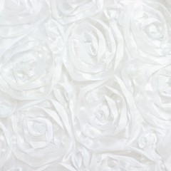 8 ft x 8 ft WHITE Satin Rosette Backdrop CURTAIN Photo Booth Decorations Party