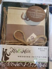 Hobby Lobby Studio His & Hers 25 Count Brown Wedding Invitations Country Western