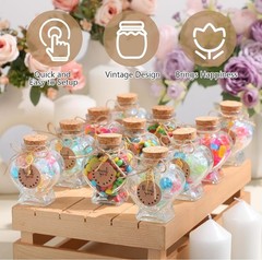 Mimorou 22 Set Honeymoon Sand Keepsake Jars 2.7 oz Heart Glass Jars