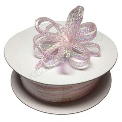 1/8″ 50 Yards Organza Iridescent Center with String Pull Ribbon Bow BLACK
