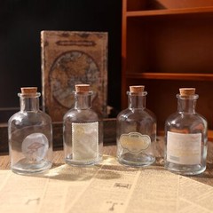 Magic Season Decorative Glass Bottles with 5 fl oz. Round / 2 Pcs
