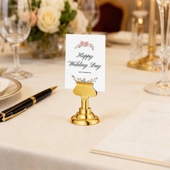 16 Pieces Table Card Holder Place Card Holders 1.7 inches Gold Steel Card Hol…