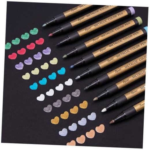 Metallic Marker Pens – Set of 10 Medium Point Metallic Markers 10 Bullet tip