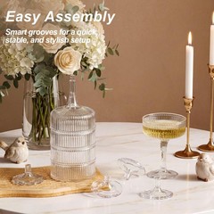 Houmury 20 Pcs 7oz Plastic Champagne Glasses Unbreakable Large, Clear