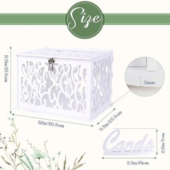 DIY White Wedding Card Box With Lock PVC Graduation Box For Baby Shower