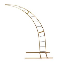 8 ft GOLD Half Crescent Moon Floral Display Frame Arch BACKDROP STAND Events