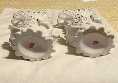 Table Centerpieces White Porcelain Swan Vase Planters Pierced Reticulate Design