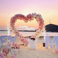 7.2FT Heart-Shaped Balloon Arch Frame Large Metal Wedding & Party Backdrop Stand