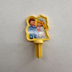 Vtg Fisher Price Cake Topper Bride & Groom Figurine Wedding Fun candle Food