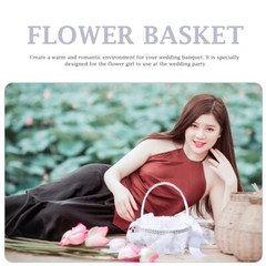 1PC Storage Holder Girl Basket Wedding Supply Lace Wedding Basket