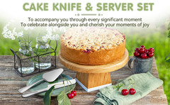 2-Piece Premium Cake Cutting Set, Exquisite Knife and Server with Serrated