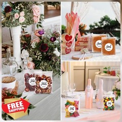 AIOMOB His Her Our Favorite Wedding Favor Stickers Candy Bags