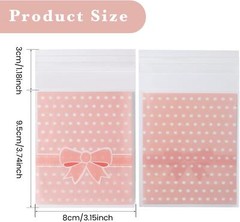 200 Pcs Self Adhesive Cellophane Bags, Resealable Cookie Treat Bags Gift Giving