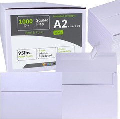 Winlyn 1000 Pcs Bulk A2 Invitation Envelopes in 1000 pcs white, White