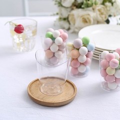 24 Clear 4 oz Mini Wavy Rim Plastic Dessert Cups Party Events Tableware Supplies