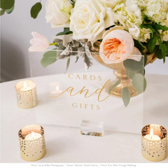 Set of 3 Clear & Gold Acrylic Wedding Signs