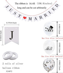 Just Married Decorations JUST MARRIED Wedding Party Decoration Car Decor White a