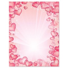 Celestial Hearts Letter Paper – Decorative Stationery With