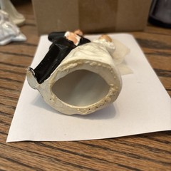 vintage bride and groom wedding cake toppers