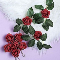 24 RED 2″ Mini FOAM ROSE Flowers Stems Wedding Events Decorations Supplies