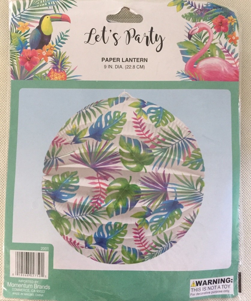 Tropical Paper Lantern 9 Inch Hanging Decor New Luau Party Decoration