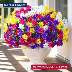 MARTINE MALL Artificial Flowers for Outdoors, 12 Bundles Realistic Fake Outdoor