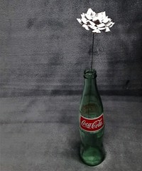 Handmade Paper Flower on stem (Gray Pattern No.6) for Wedding, St. Valentine’s