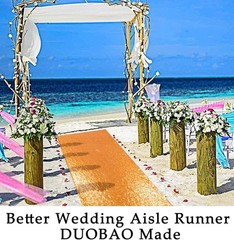 DUOBAO Aisle Runner for Wedding-15FTx2FT-Deep Gold Sequin Indoor Outdoor Cere…
