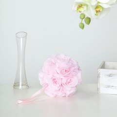 2 BLUSH 7″ Silk Roses Flowers Kissing Balls Wedding Events Centerpieces