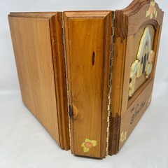 Folk Art Wood Painted Photo Album Cottagecore Grannycore Farmhouse Country