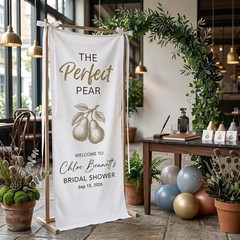 Custom Bridal Shower Banner, Perfect Pear Wedding Welcome Sign, Engagement Decor