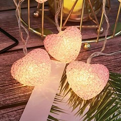 Large Heart String Lights for Valentines Day, Home Decorations Lights with