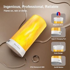 Upgraded LED Flame Light, Rechargeable Flameless Candles Remote Control 2Pcs