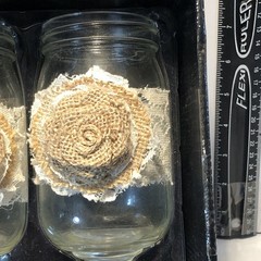 Wedding Glasses Toasting Mason Jars Burlap Lace Rustic