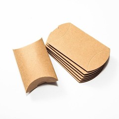 50pcs Kraft Black White Paper Pillow Box for Jewelry Candy Gift Wedding Favor Sm